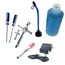 Kit de inicio Nitro con herramientas botella de combustible encendedor con cargador