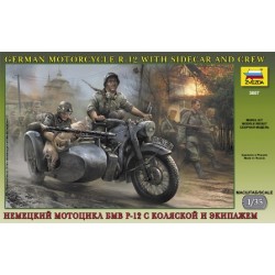 German Motocycle R-12 with Sidecar and Crew